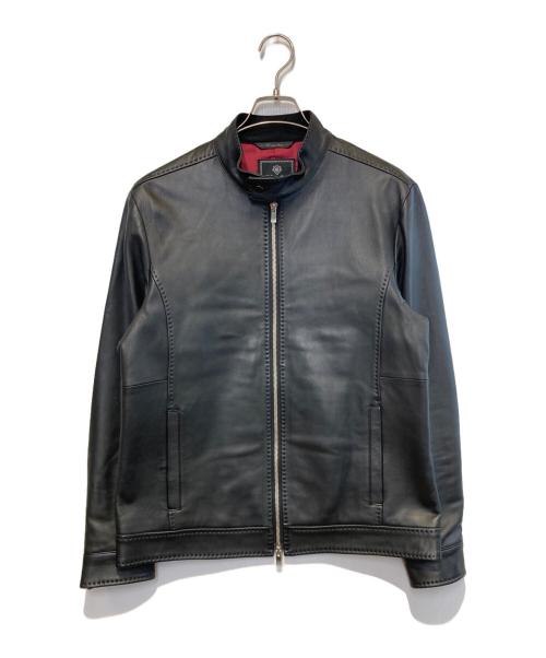 MEN'S BIGI（メンズビギ）MEN'S BIGI (メンズビギ) ラムレザーシングルライダースジャケット ブラック サイズ:Lの古着・服飾アイテム