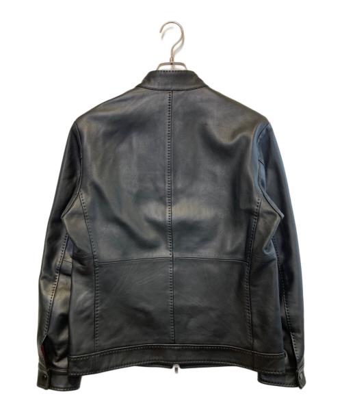 MEN'S BIGI（メンズビギ）MEN'S BIGI (メンズビギ) ラムレザーシングルライダースジャケット ブラック サイズ:Lの古着・服飾アイテム