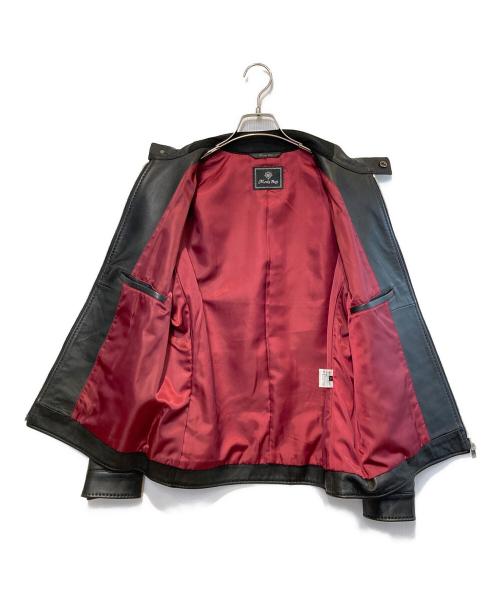 MEN'S BIGI（メンズビギ）MEN'S BIGI (メンズビギ) ラムレザーシングルライダースジャケット ブラック サイズ:Lの古着・服飾アイテム