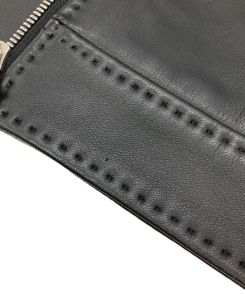 MEN'S BIGI（メンズビギ）MEN'S BIGI (メンズビギ) ラムレザーシングルライダースジャケット ブラック サイズ:Lの古着・服飾アイテム