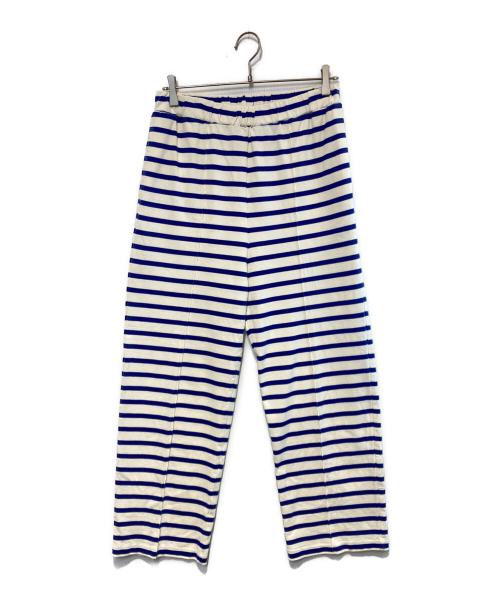 BEAMS BOY（ビームスボーイ）BEAMS BOY (ビームスボーイ) ジャージーイージーパンツ ベージュ×ブルー サイズ:Freeの古着・服飾アイテム