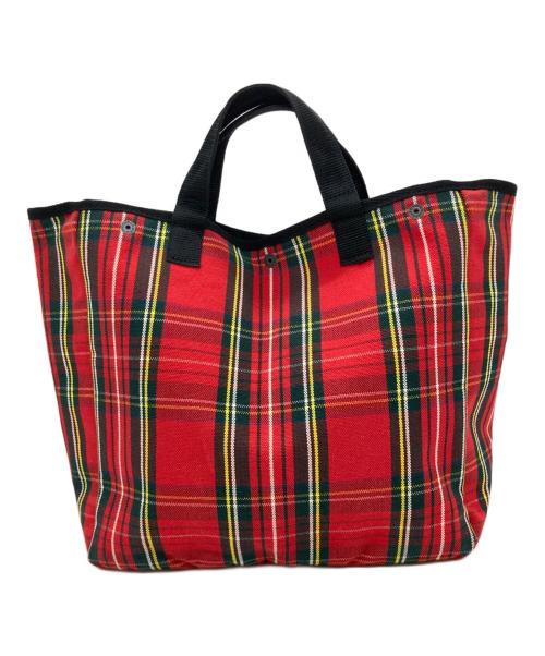BAG'n'NOUN（バッグンナウン）BAG'n'NOUN (バッグンナウン) チェックトートバッグ レッド×グリーンの古着・服飾アイテム