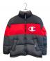 Champion（チャンピオン）の古着「ダウンジャケット」｜ブラック×レッド