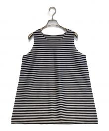 PLEATS PLEASE（プリーツプリーズ）の古着「ノースリーブプリーツカットソー」｜グレー×ブラック