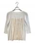 PLEATS PLEASE (プリーツプリーズ) プリーツブラウス ベージュ×ホワイト サイズ:3：15000円