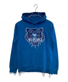 KENZO（ケンゾー）の古着「Metallic Logo Tiger Hoodie」｜ブルー