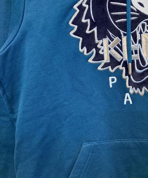 KENZO（ケンゾー）KENZO (ケンゾー) Metallic Logo Tiger Hoodie ブルー サイズ:Ｍの古着・服飾アイテム