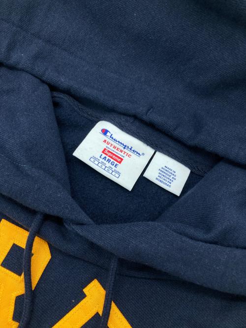 SUPREME（シュプリーム）SUPREME (シュプリーム) Champion (チャンピオン) Hooded Sweatshirt ネイビー サイズ:Lの古着・服飾アイテム