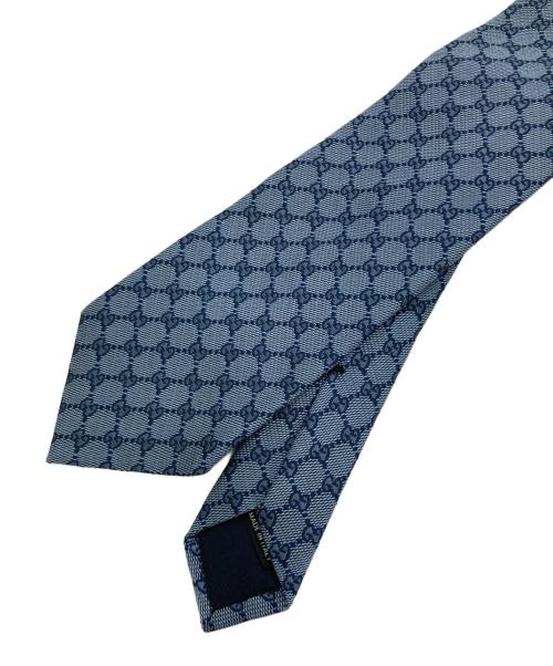 GUCCI（グッチ）GUCCI (グッチ) GGモノグラムシルクネクタイ ブルー サイズ:不明の古着・服飾アイテム
