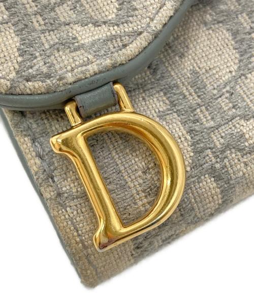 Christian Dior（クリスチャン ディオール）Christian Dior (クリスチャン ディオール) Saddle Lotus ウォレット グレーの古着・服飾アイテム