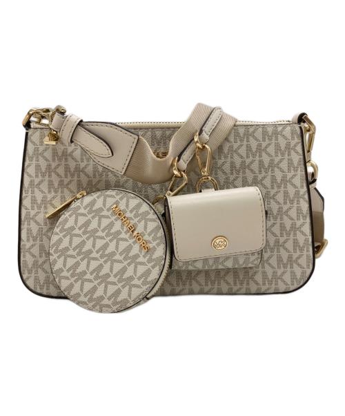 MICHAEL KORS（マイケル・コース）MICHAEL KORS (マイケル・コース) モノグラム 2way マルチポーチ スモール クロスボディバッグ ベージュの古着・服飾アイテム