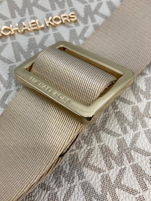 MICHAEL KORS（マイケル・コース）MICHAEL KORS (マイケル・コース) モノグラム 2way マルチポーチ スモール クロスボディバッグ ベージュの古着・服飾アイテム