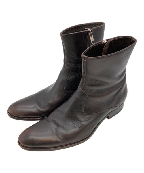 agnes b homme（アニエスベーオム）agnes b homme (アニエスベーオム) サイドジップブーツ ブラウン サイズ:44の古着・服飾アイテム