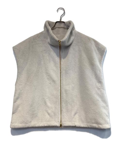 MICA&DEAL（マイカアンドディール）MICA&DEAL (マイカアンドディール) スタンドカラーファーダブルジップベスト ホワイト サイズ:Freeの古着・服飾アイテム