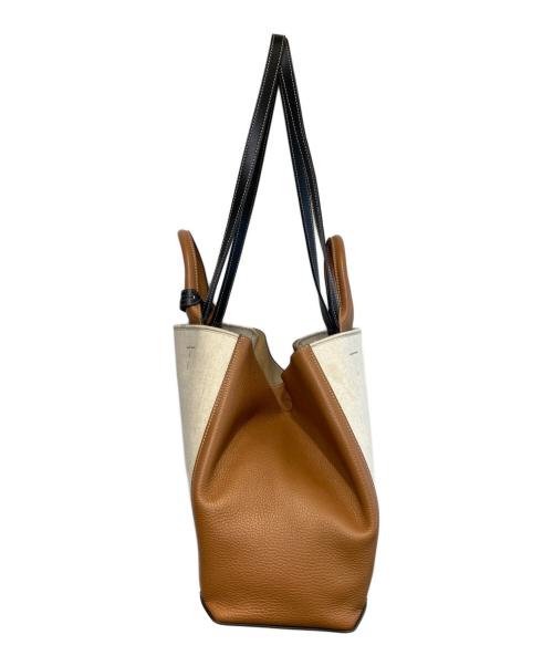 TOD'S（トッズ）TOD'S (トッズ) ダブルアップレザー＆キャンバストートバッグ ミディアム ベージュの古着・服飾アイテム