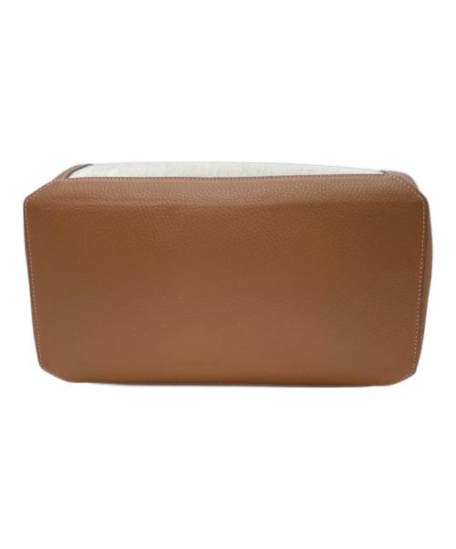 TOD'S（トッズ）TOD'S (トッズ) ダブルアップレザー＆キャンバストートバッグ ミディアム ベージュの古着・服飾アイテム