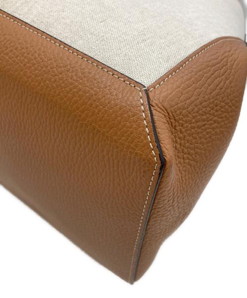 TOD'S（トッズ）TOD'S (トッズ) ダブルアップレザー＆キャンバストートバッグ ミディアム ベージュの古着・服飾アイテム