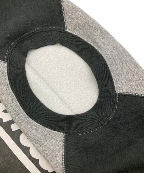 HUMAN MADE（ヒューマンメイド）HUMAN MADE (ヒューマンメイド) ハートロゴ2トーンラグランスウェットシャツ グレー×ブラック サイズ:XLの古着・服飾アイテム