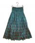 sara mallika (サラマリカ) Poly Taffeta Shirring Skirt グリーン×ブラウン サイズ:S 未使用品：14000円