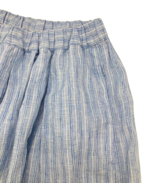 KAGURE（カグレ）KAGURE (カグレ) リネンストライプスカート ブルー サイズ:Fの古着・服飾アイテム