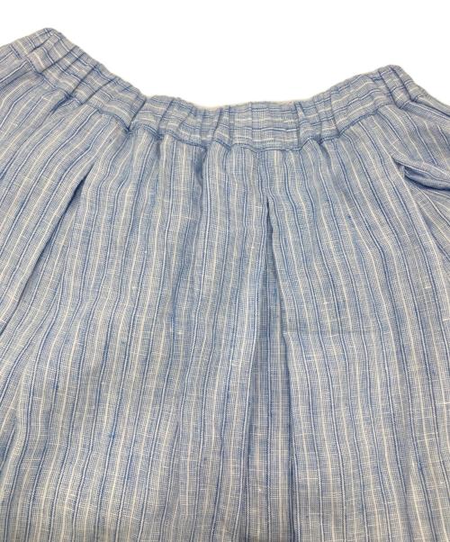 KAGURE（カグレ）KAGURE (カグレ) リネンストライプスカート ブルー サイズ:Fの古着・服飾アイテム