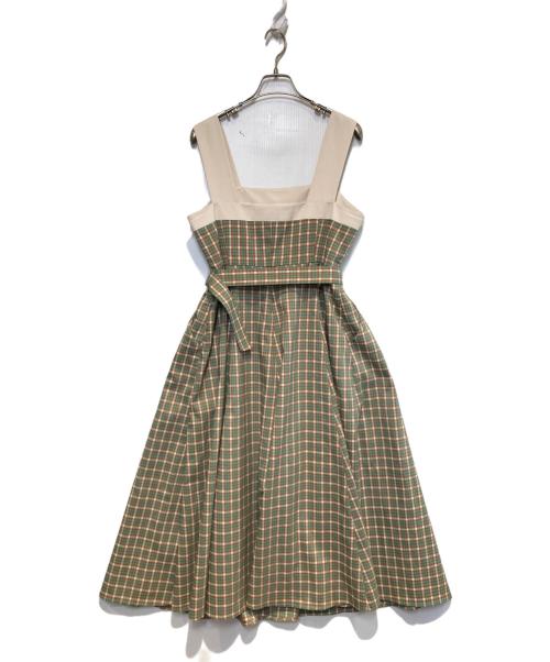 Tnewties（トゥエンティーズ）Tnewties (トゥエンティーズ) 北京ダックをお持ち帰りでワンピース グリーン×レッド サイズ:Lの古着・服飾アイテム