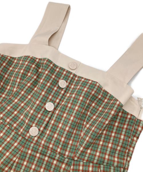 Tnewties（トゥエンティーズ）Tnewties (トゥエンティーズ) 北京ダックをお持ち帰りでワンピース グリーン×レッド サイズ:Lの古着・服飾アイテム