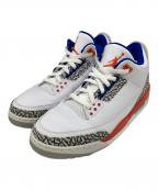 NIKEナイキ）の古着「AIR JORDAN 3 RETRO」｜ホワイト×オレンジ