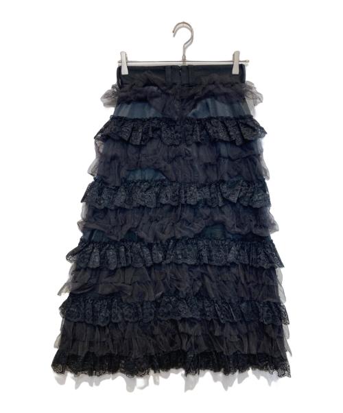 foufou（フーフー）foufou (フーフー ザドレス) tulle lace black tiered skirt ブラックの古着・服飾アイテム