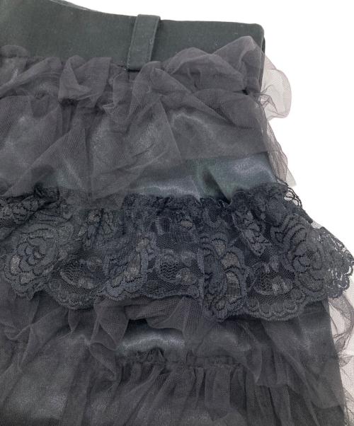 foufou（フーフー）foufou (フーフー ザドレス) tulle lace black tiered skirt ブラックの古着・服飾アイテム