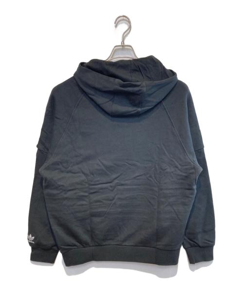 adidas（アディダス）adidas (アディダス) ビッグトレフォイル アウトラインパーカー ブラック サイズ:L 未使用品の古着・服飾アイテム