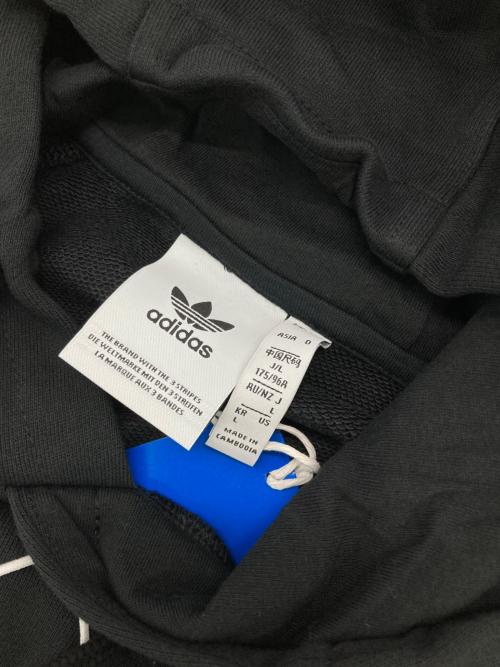 adidas（アディダス）adidas (アディダス) ビッグトレフォイル アウトラインパーカー ブラック サイズ:L 未使用品の古着・服飾アイテム