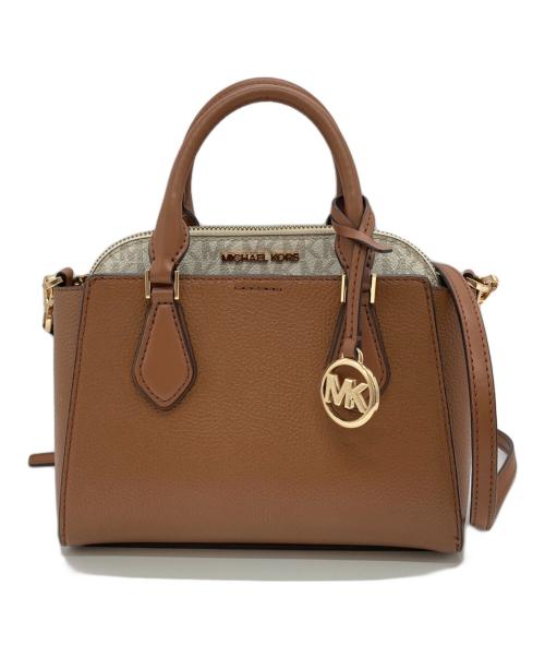 MICHAEL KORS（マイケルコース）MICHAEL KORS (マイケル・コース) ダリア2IN1サッチェルスモール ブラウン×ホワイトの古着・服飾アイテム