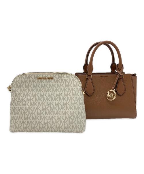 MICHAEL KORS（マイケルコース）MICHAEL KORS (マイケル・コース) ダリア2IN1サッチェルスモール ブラウン×ホワイトの古着・服飾アイテム