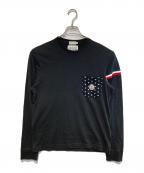 MONCLER×COMME des GARCONSモンクレール×コムデギャルソン）の古着「トリコロールL/Sカットソー」｜ブラック