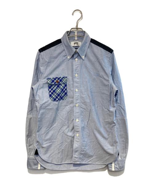 eYe COMME des GARCONS JUNYAWATANABE MAN（アイ コム デ ギャルソン ジュンヤ ワタナベ マン）eYe COMME des GARCONS JUNYAWATANABE MAN BROOKS BROTHERS (ブルックスブラザーズ) ドッキングエルボーパッチシャツ ブルー サイズ:Mの古着・服飾アイテム