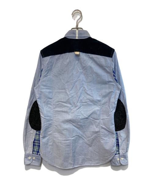 eYe COMME des GARCONS JUNYAWATANABE MAN（アイ コム デ ギャルソン ジュンヤ ワタナベ マン）eYe COMME des GARCONS JUNYAWATANABE MAN BROOKS BROTHERS (ブルックスブラザーズ) ドッキングエルボーパッチシャツ ブルー サイズ:Mの古着・服飾アイテム