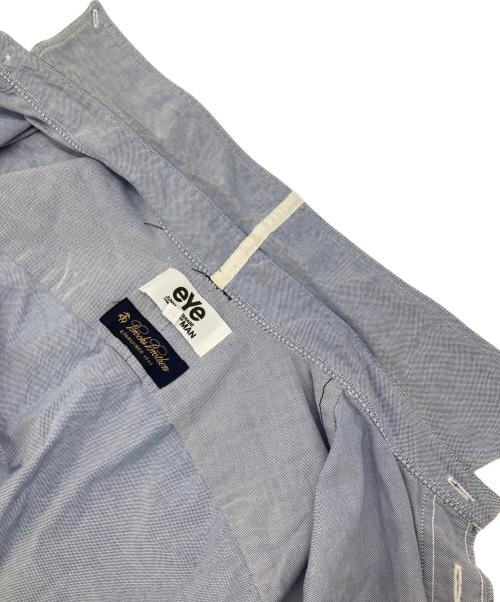 eYe COMME des GARCONS JUNYAWATANABE MAN（アイ コム デ ギャルソン ジュンヤ ワタナベ マン）eYe COMME des GARCONS JUNYAWATANABE MAN BROOKS BROTHERS (ブルックスブラザーズ) ドッキングエルボーパッチシャツ ブルー サイズ:Mの古着・服飾アイテム