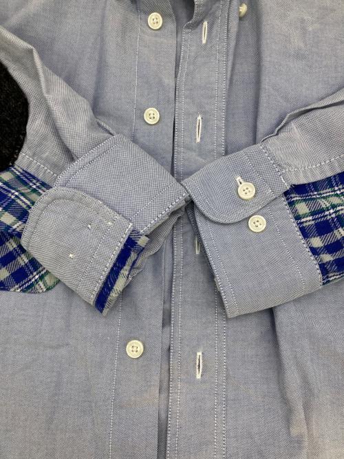 eYe COMME des GARCONS JUNYAWATANABE MAN（アイ コム デ ギャルソン ジュンヤ ワタナベ マン）eYe COMME des GARCONS JUNYAWATANABE MAN BROOKS BROTHERS (ブルックスブラザーズ) ドッキングエルボーパッチシャツ ブルー サイズ:Mの古着・服飾アイテム