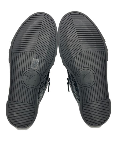 GIUSEPPE ZANOTTI（ジュゼッペザノッティ）GIUSEPPE ZANOTTI (ジュゼッペザノッティ) Frankie ダブルジップローカットスニーカー ブラック サイズ:45の古着・服飾アイテム