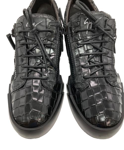 GIUSEPPE ZANOTTI（ジュゼッペザノッティ）GIUSEPPE ZANOTTI (ジュゼッペザノッティ) Frankie ダブルジップローカットスニーカー ブラック サイズ:45の古着・服飾アイテム