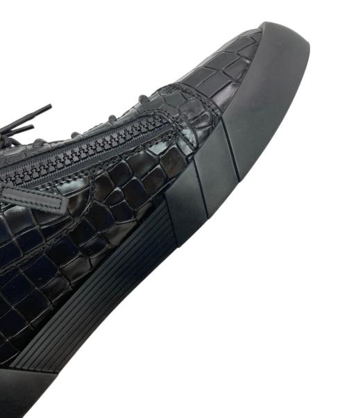 GIUSEPPE ZANOTTI（ジュゼッペザノッティ）GIUSEPPE ZANOTTI (ジュゼッペザノッティ) Frankie ダブルジップローカットスニーカー ブラック サイズ:45の古着・服飾アイテム