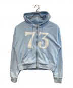 letterfrommoonレターフロムムーン）の古着「Letters 73 Cotton Hooded Zip-Up」｜ブルー