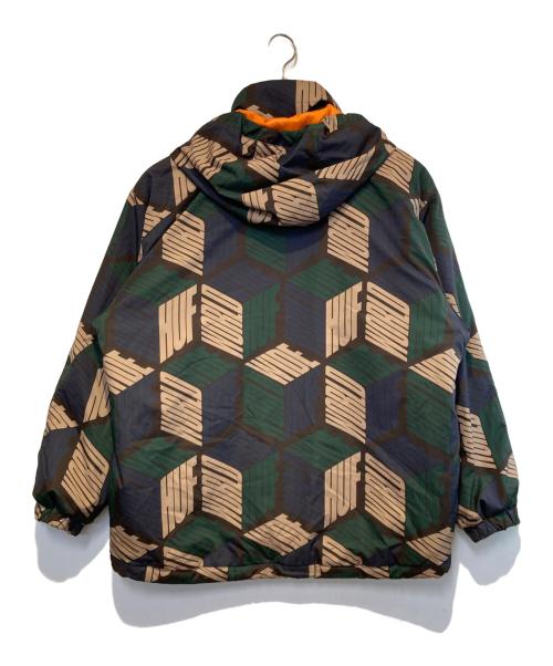 HUF（ハフ）HUF (ハフ) STANDARD PUFFER JACKET II グリーン×ブラウン サイズ:Lの古着・服飾アイテム