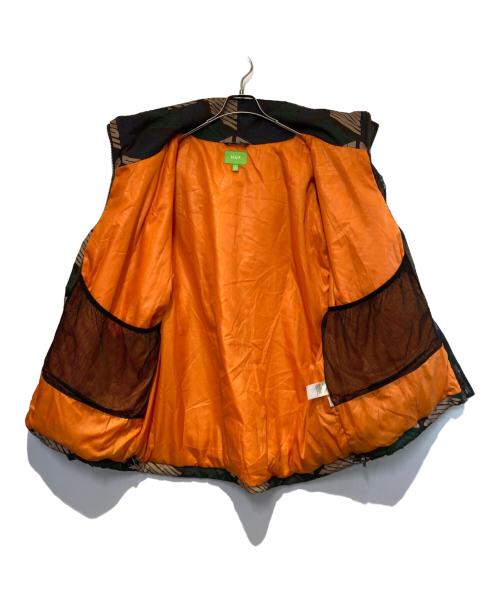 HUF（ハフ）HUF (ハフ) STANDARD PUFFER JACKET II グリーン×ブラウン サイズ:Lの古着・服飾アイテム