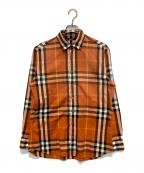 BURBERRY LONDONバーバリーロンドン）の古着「チェックシャツ」｜オレンジ
