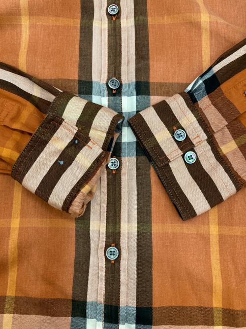 BURBERRY LONDON（バーバリーロンドン）BURBERRY LONDON (バーバリーロンドン) チェックシャツ オレンジ サイズ:Mの古着・服飾アイテム