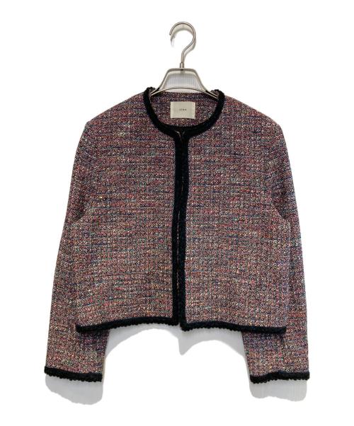 IENA（イエナ）IENA (イエナ) ツイードシャツブルゾン ピンク サイズ:38の古着・服飾アイテム