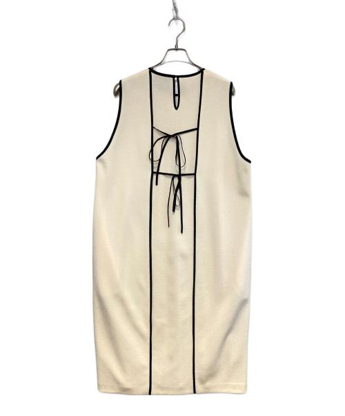 Cen.（セン）Cen. (セン) myclozzetパイピングバックリボンワンピース アイボリー サイズ:Freeの古着・服飾アイテム