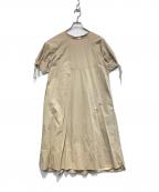 YORIヨリ）の古着「コットンパフスリーブワンピース」｜ベージュ